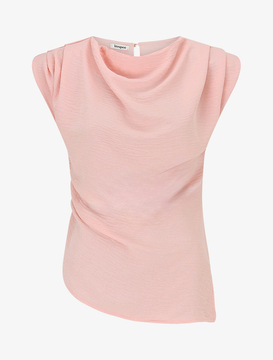 Top asymétrique effet drapé - Rose - 1