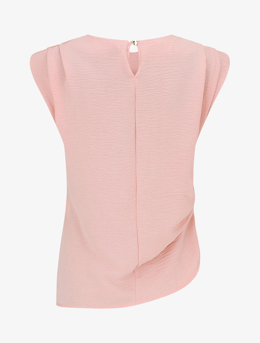 Top asymétrique effet drapé - Rose - 2