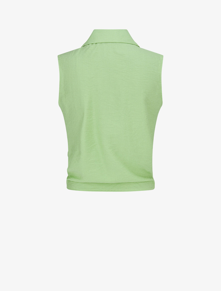 Chemise sans manches à nouer - Vert pomme - 2