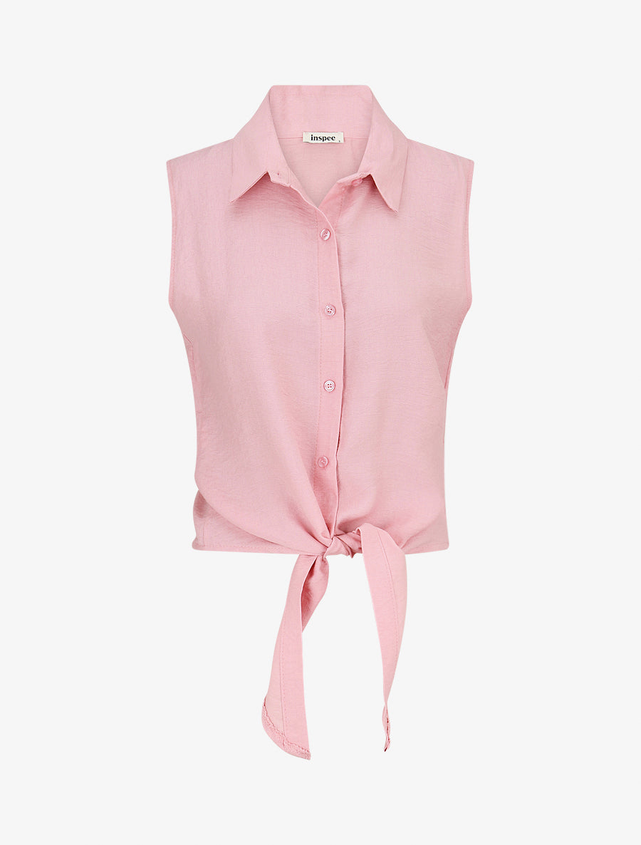 Chemise sans manches à nouer - Rose - 1