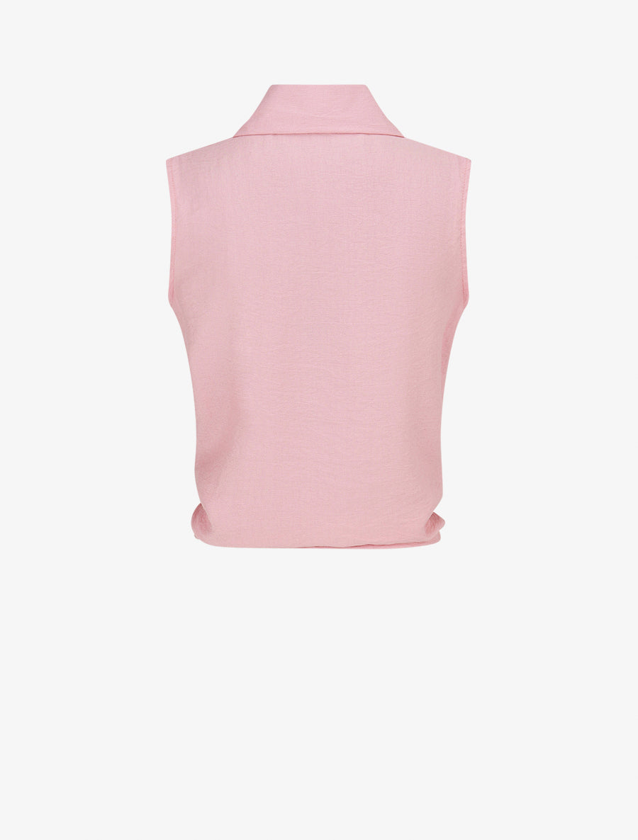 Chemise sans manches à nouer - Rose - 2