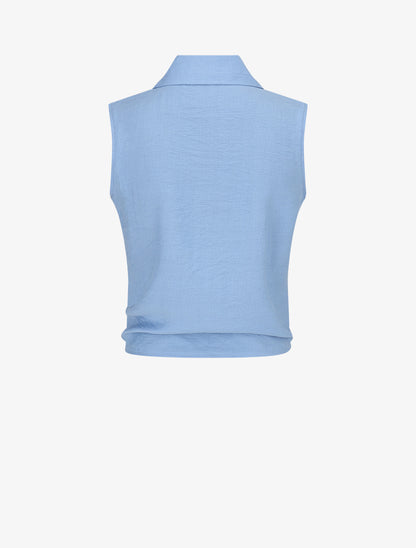 Chemise sans manches à nouer - Bleu ciel - 2