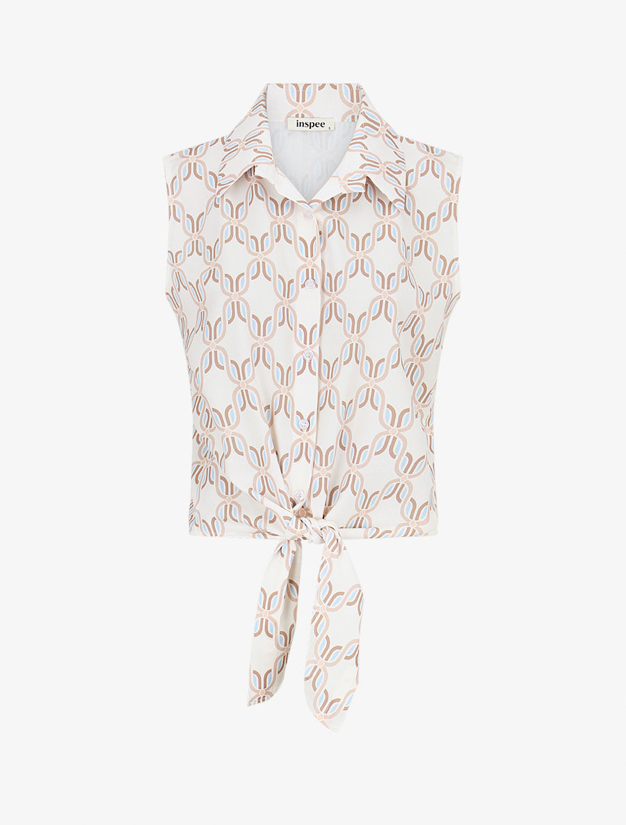 Chemise sans manches à nouer imprimé 70&