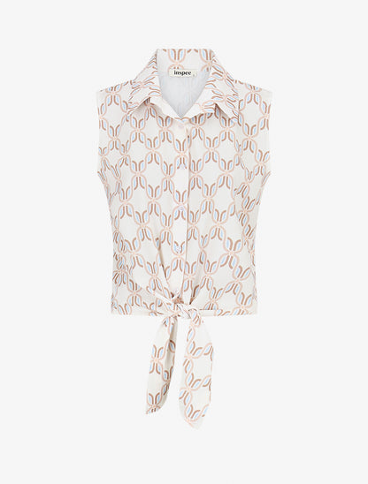 Chemise sans manches à nouer imprimé 70&