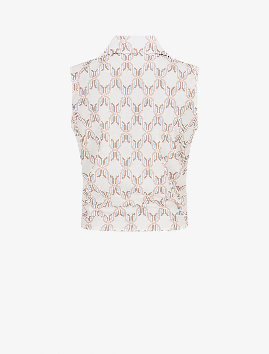 Chemise sans manches à nouer imprimé 70&