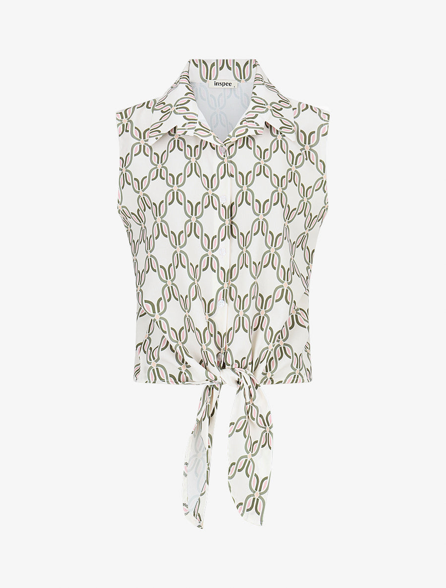 Chemise sans manches à nouer imprimé 70&