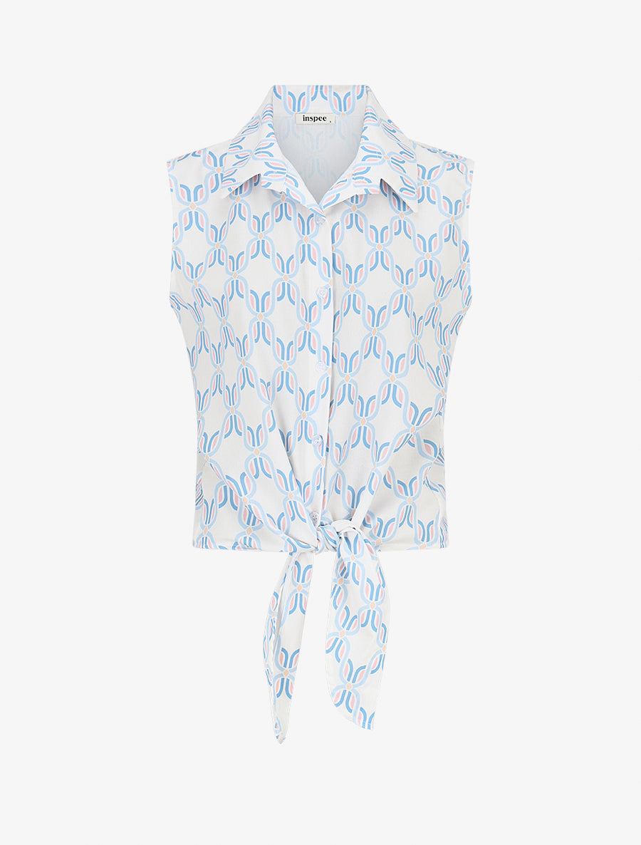 Chemise sans manches à nouer imprimé 70&