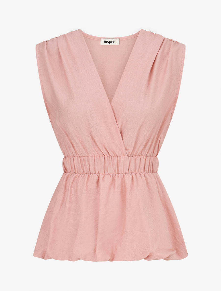 Top empire sans manches uni - Rose - 1