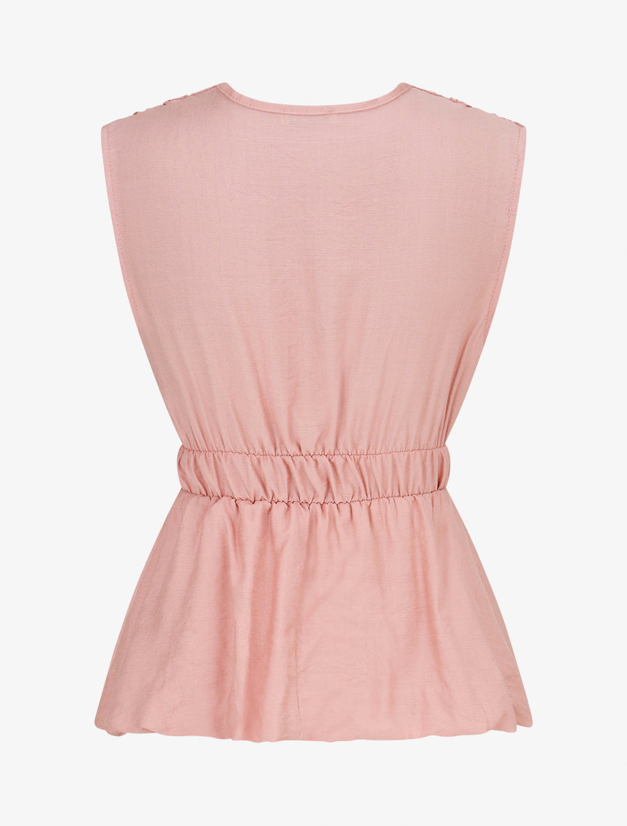 Top empire sans manches uni - Rose - 2