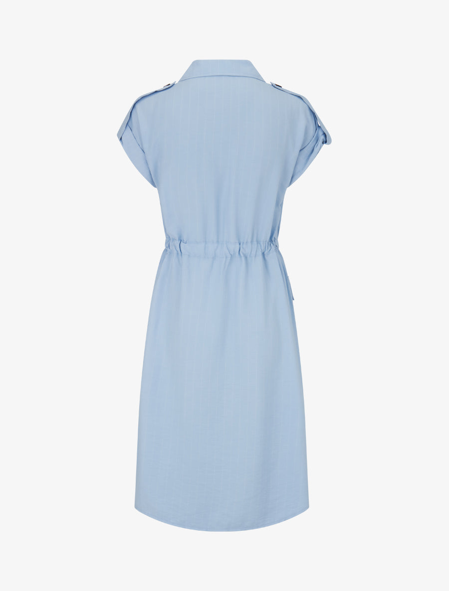 Robe droite à fines rayures - Bleu ciel - 2