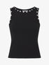 Crop top côtelé cloutés - Noir - 1