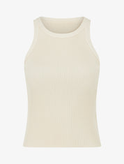 Crop top uni côtelé - Beige - 1