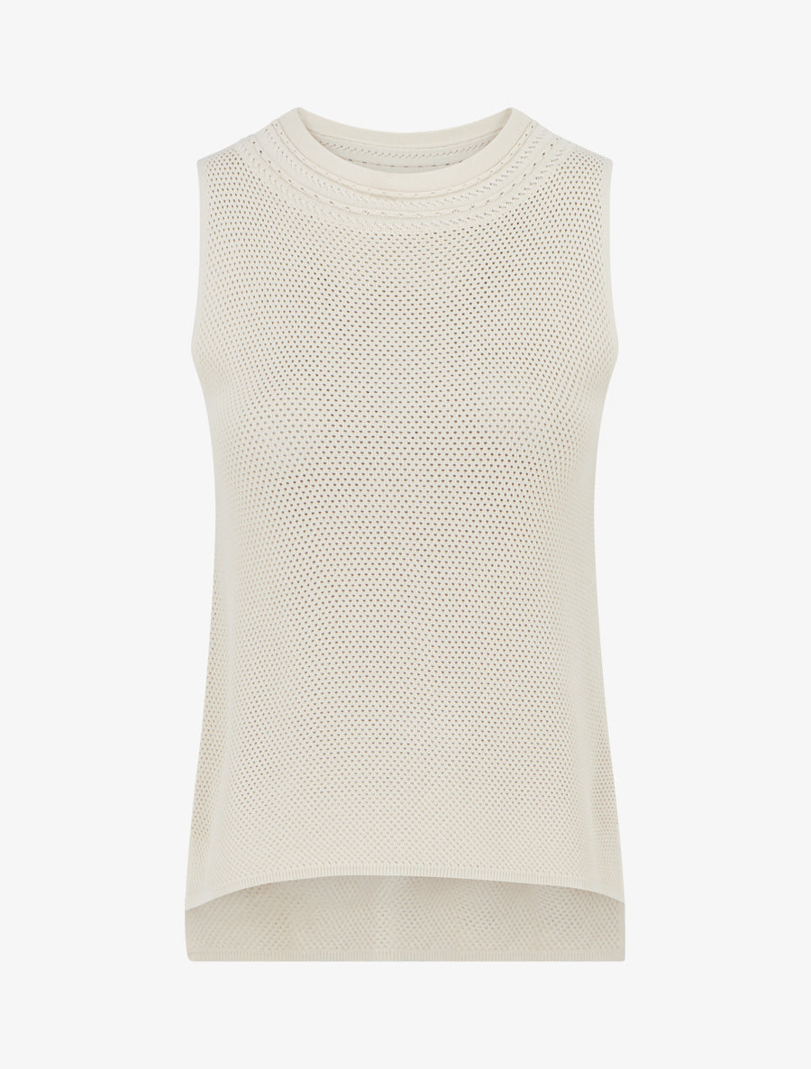 Débardeur filet de pêche coupe carrée - Beige - 1