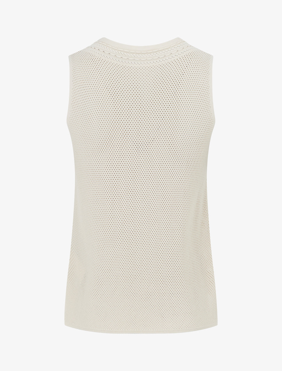 Débardeur filet de pêche coupe carrée - Beige - 2