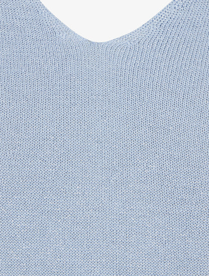 Top irisé à emmanchure basse - Bleu ciel - 3