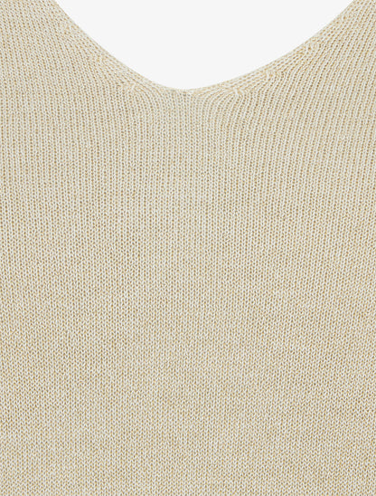 Top irisé à emmanchure basse - Beige - 3