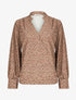 Blouse cache-coeur imprimé pois - Taupe - 1