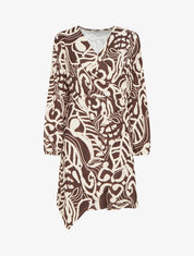 Robe portefeuille imprimé fantaisie - Chocolat - 1