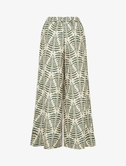 Pantalon ample et fluide imprimé fantaisie - Kaki - 2