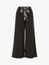 Pantalon ample à lien imprimé graphique - Noir - 1