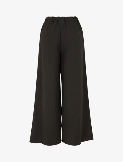 Pantalon ample à lien imprimé graphique - Noir - 2