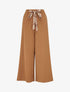 Pantalon ample à lien imprimé graphique - Camel - 1