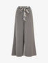 Pantalon ample à lien imprimé graphique - Gris - 1