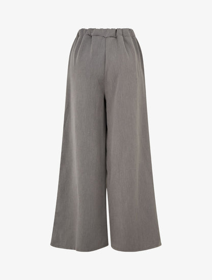 Pantalon ample à lien imprimé graphique - Gris - 2