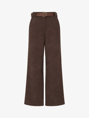 Pantalon droit en velours côtelé - Marron - 1