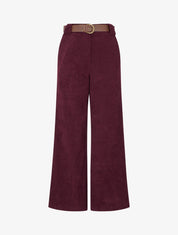 Pantalon droit en velours côtelé - Prune - 1