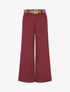 Pantalon ample imprimé chevron - Bordeaux - 1