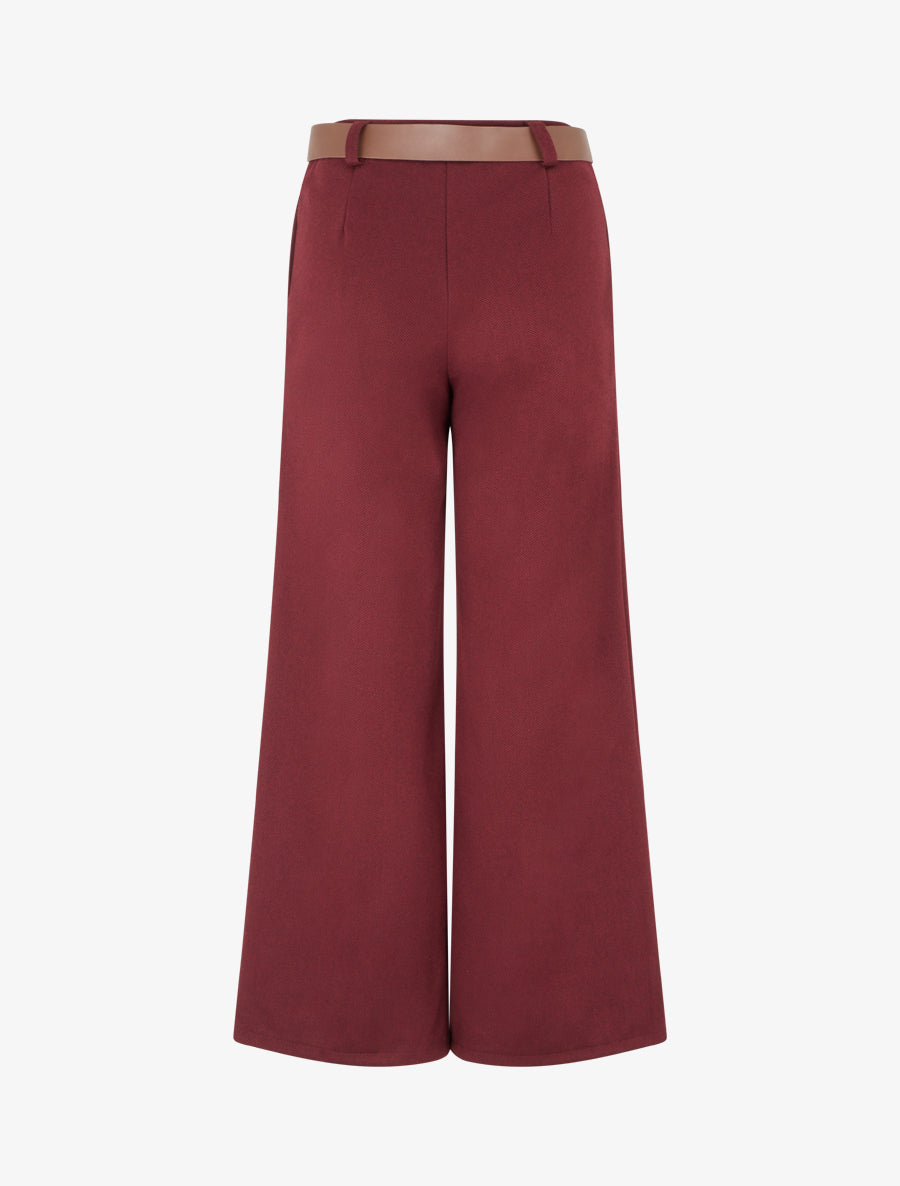 Pantalon ample imprimé chevron - Bordeaux - 2