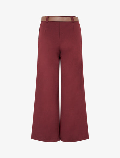 Pantalon ample imprimé chevron - Bordeaux - 2