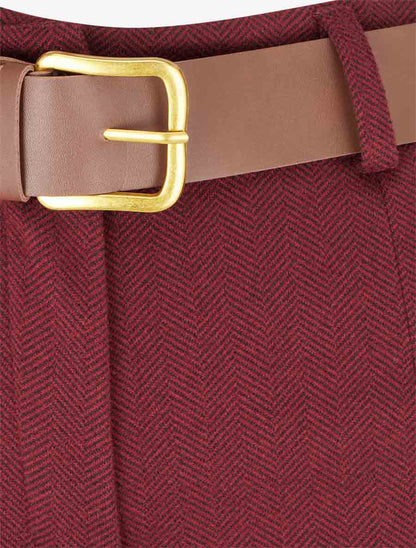 Pantalon ample imprimé chevron - Bordeaux - 3