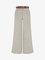 Pantalon ample à rayures - Beige - 1