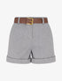 Short à revers imprimé chevron - Gris - 1