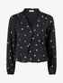 Blouse à manches longues motif ancres irisées - Noir - 1