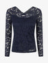 Top uni en dentelle - Marine - 1