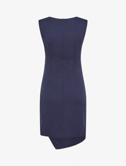 Robe sans manches à col en dentelle - Marine - 2