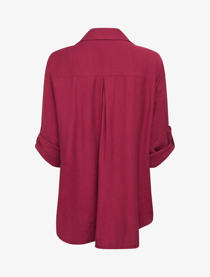 Chemise asymétrique effet drapé - Bordeaux - 2