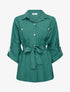 Chemise fluide ceinturée - Vert foncé - 1