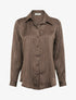 Chemise fluide à rayures irisées coupe droite - Marron - 1