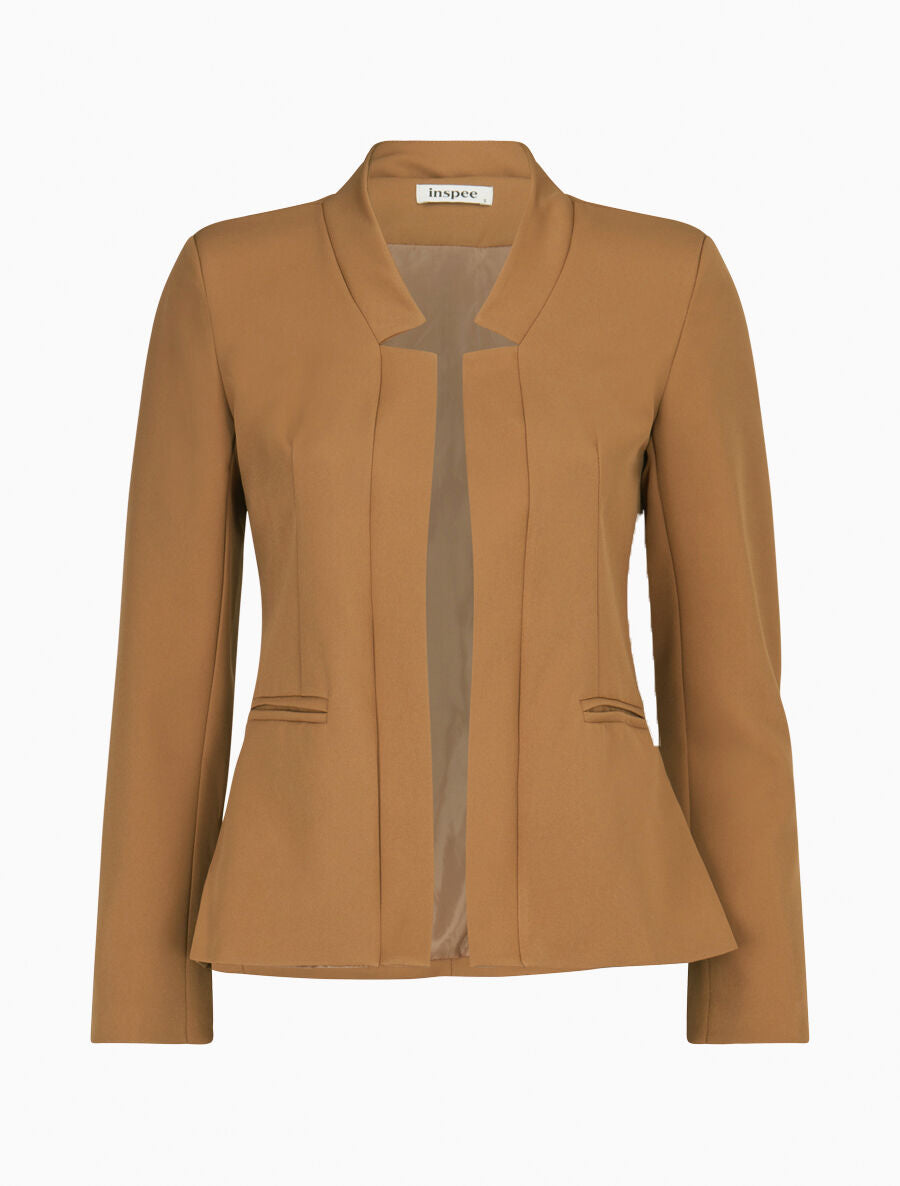 Veste à col cranté - Beige foncé - 1