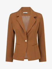 Blazer uni boutonné - Camel - 1