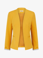 Veste droite à épaulettes - Jaune moutarde - 1
