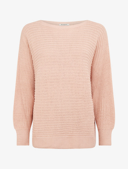 Pull uni à manches chauves-souris - Rose - 1