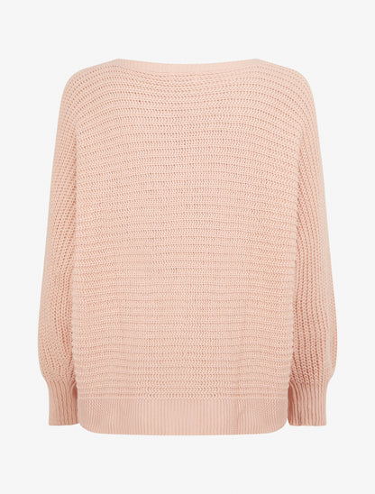 Pull uni à manches chauves-souris - Rose - 2