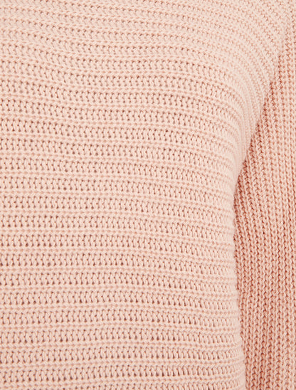 Pull uni à manches chauves-souris - Rose - 3