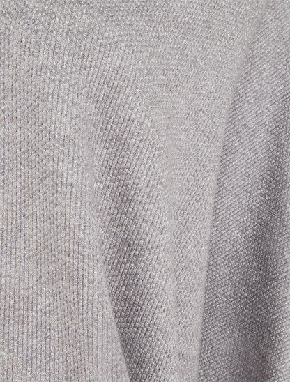 Gilet uni irisé à manches chauves-souris - Gris - 3