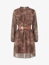 Robe irisée à imprimé feuillage - Marron - 1